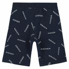 Younger Boys Navy Logo Shorts, 1, hi-res