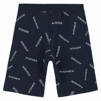 Younger Boys Navy Logo Shorts