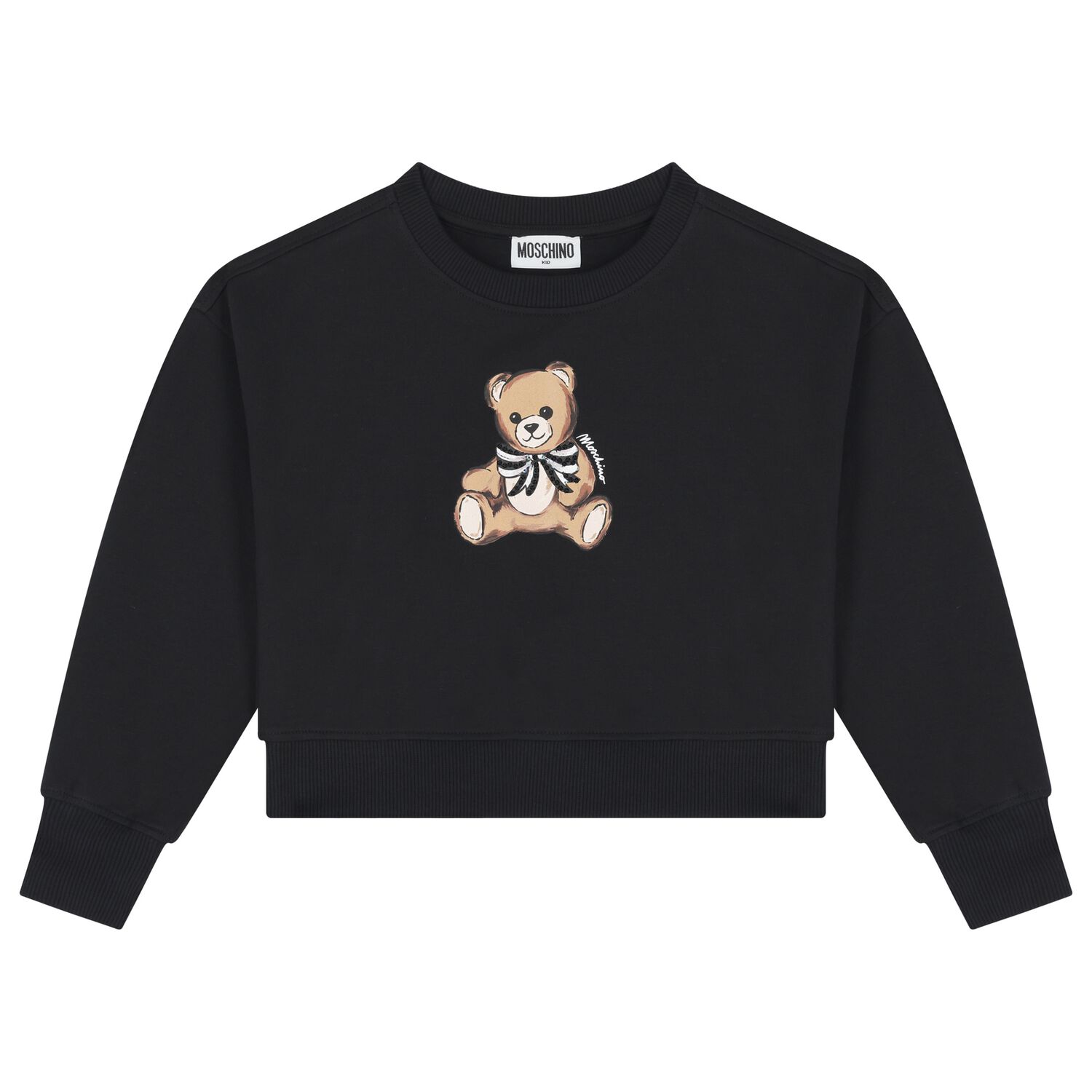 Black Teddy Bear Logo Sweatshirt, 1, hi-res