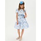 Girls White & Blue Butterfly Dress, 1, hi-res