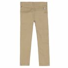 Boys Beige Logo Chinos, 1, hi-res