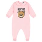 Baby Girls Pink Teddy Bear Logo Babygrow, 5, hi-res