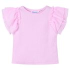 Girls Lilac Flutter Sleeve Top, 2, hi-res