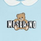 Blue Teddy Bear Logo Baby Romper, 3, hi-res
