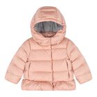 Baby Girls Pink Logo Puffer Jacket, 1, hi-res