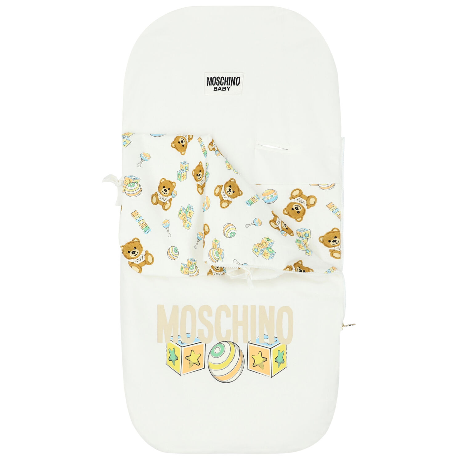 Ivory Teddy Bear Logo Baby Nest, 1, hi-res