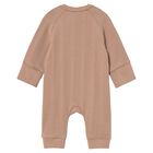 Beige Balloon Motif Ribbed Baby Romper, 4, hi-res