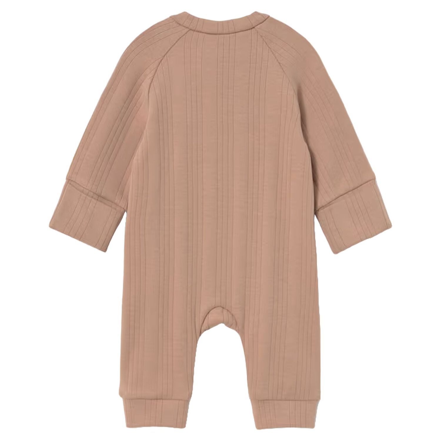 Beige Balloon Motif Ribbed Baby Romper, 4, hi-res