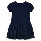 Girls Navy Blue Dress, 2, hi-res