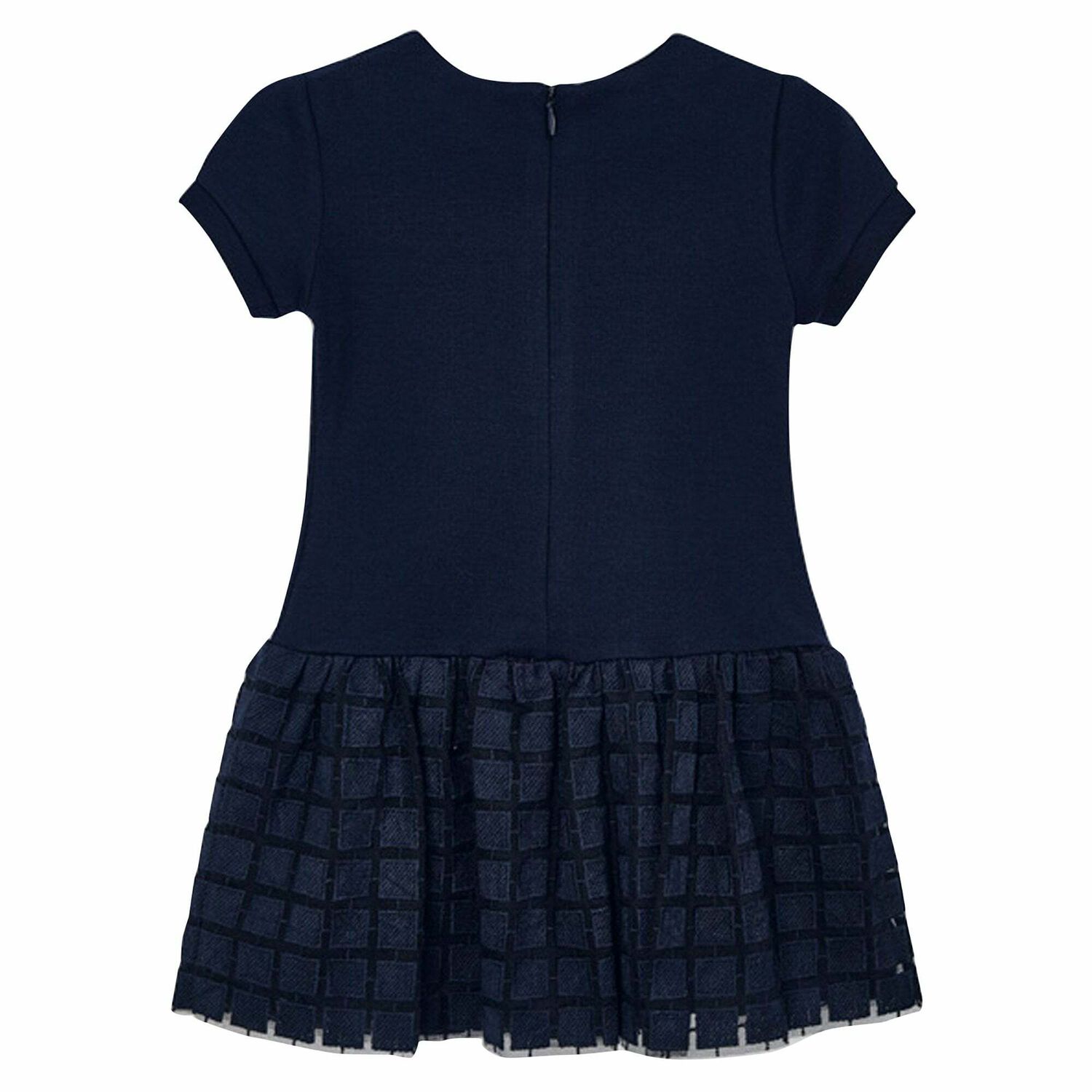 Girls Navy Blue Dress, 2, hi-res