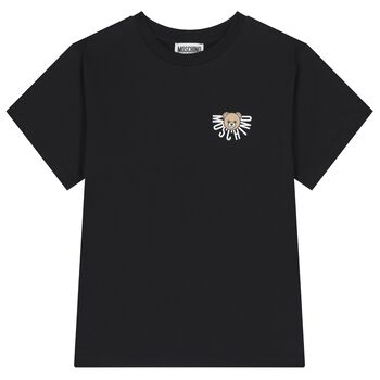 Black Teddy Bear Logo T-Shirt