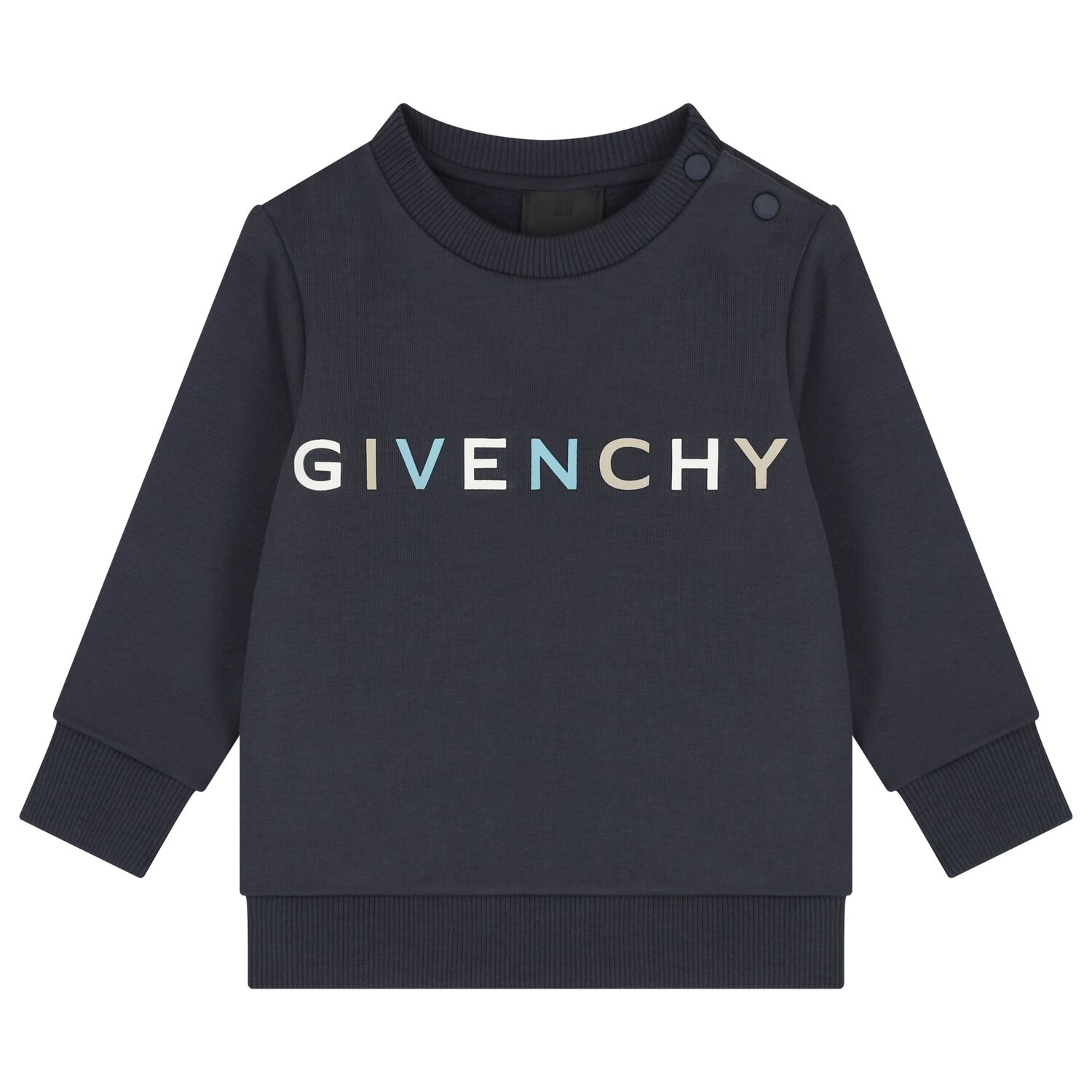 Younger Boys Navy Blue Logo Sweatshirt, 1, hi-res