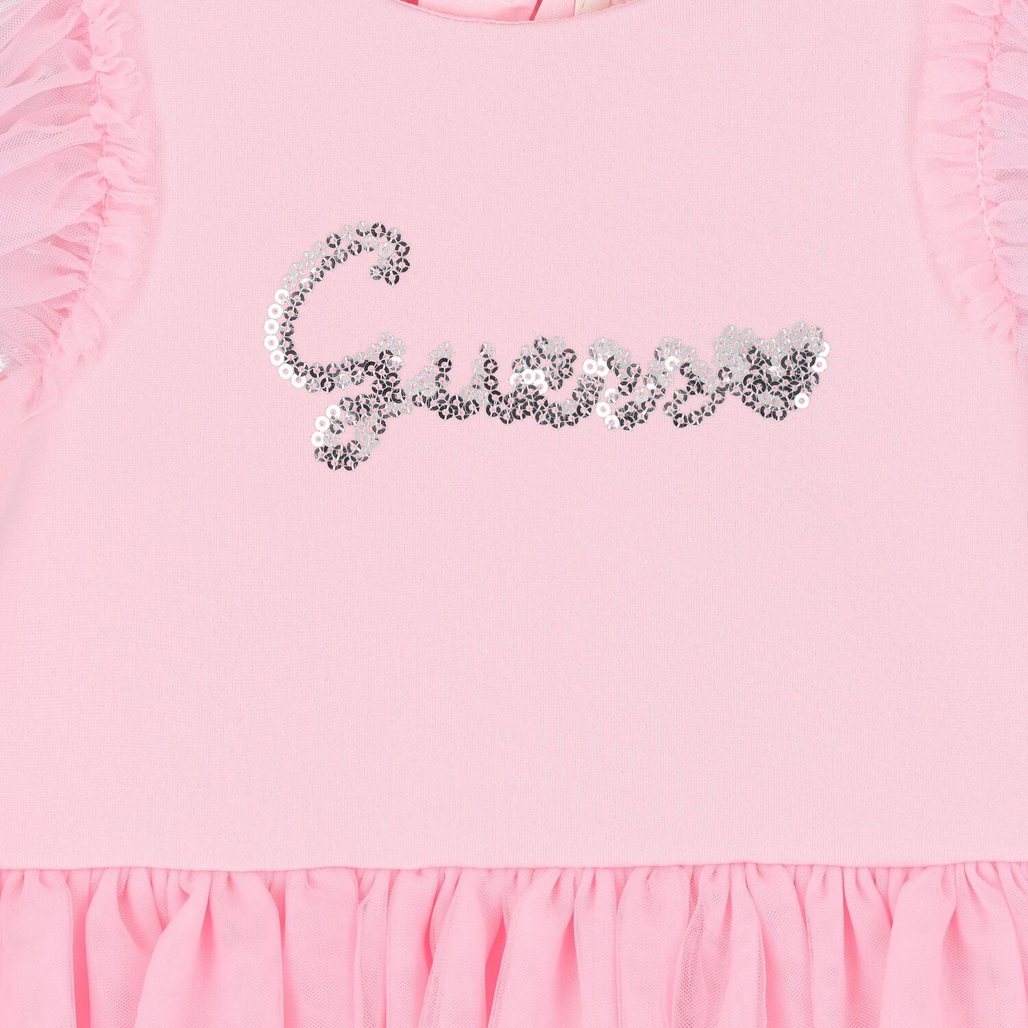 Baby Girls Pink Logo Tulle Dress Set, 1, hi-res image number null