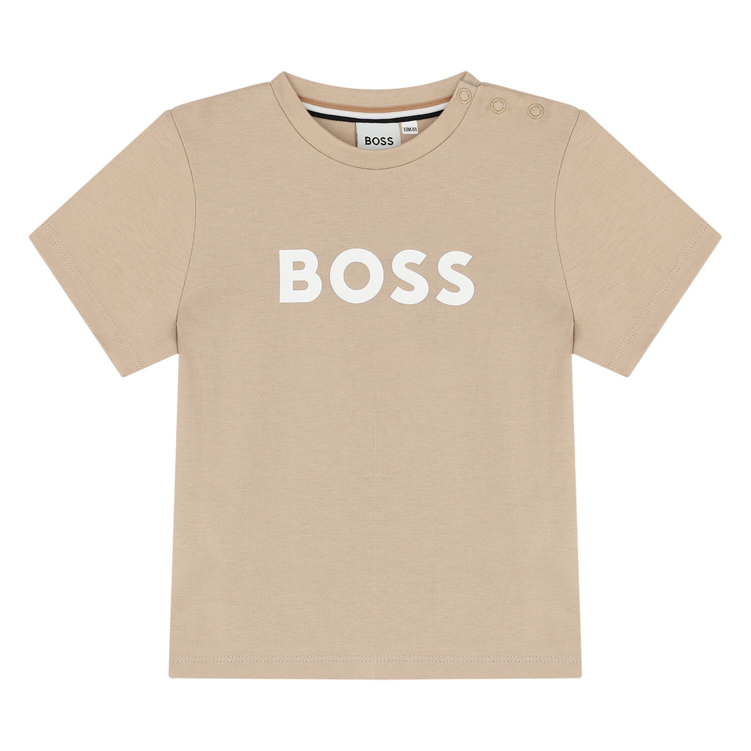 Younger Boys Beige Logo T-Shirt, 1, hi-res