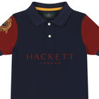 Boys Navy Blue & Yellow Logo Polo Shirt, 1, hi-res