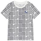 Boys White & Black Logo T-Shirt, 1, hi-res