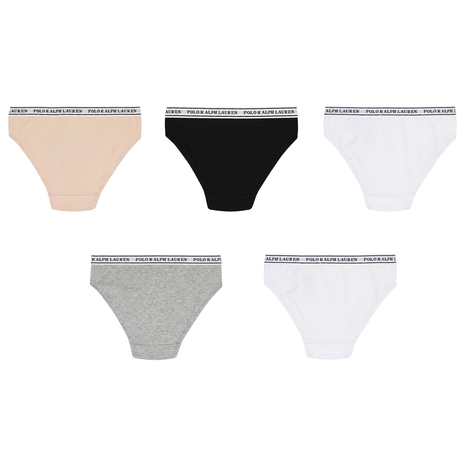 Girls White, Grey, Beige & Black Bikini Brief ( 5-Pack ), 1, hi-res