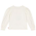 Girls Ivory Long Sleeve Top, 2, hi-res