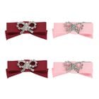 Girls Pink & Burgundy Bow Hairclips (4 pack), 1, hi-res