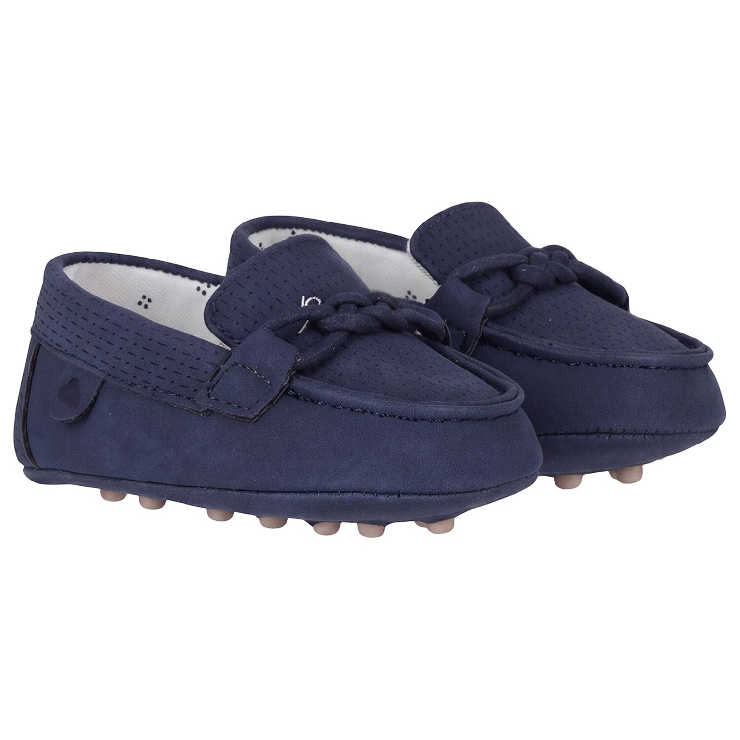 Baby Boys Navy Blue Leather Pre Walker Moccasins, 3, hi-res