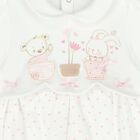 Baby Girls White & Pink Babygrow, 1, hi-res