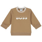 Baby Boys Beige & Black Logo Tracksuit, 1, hi-res