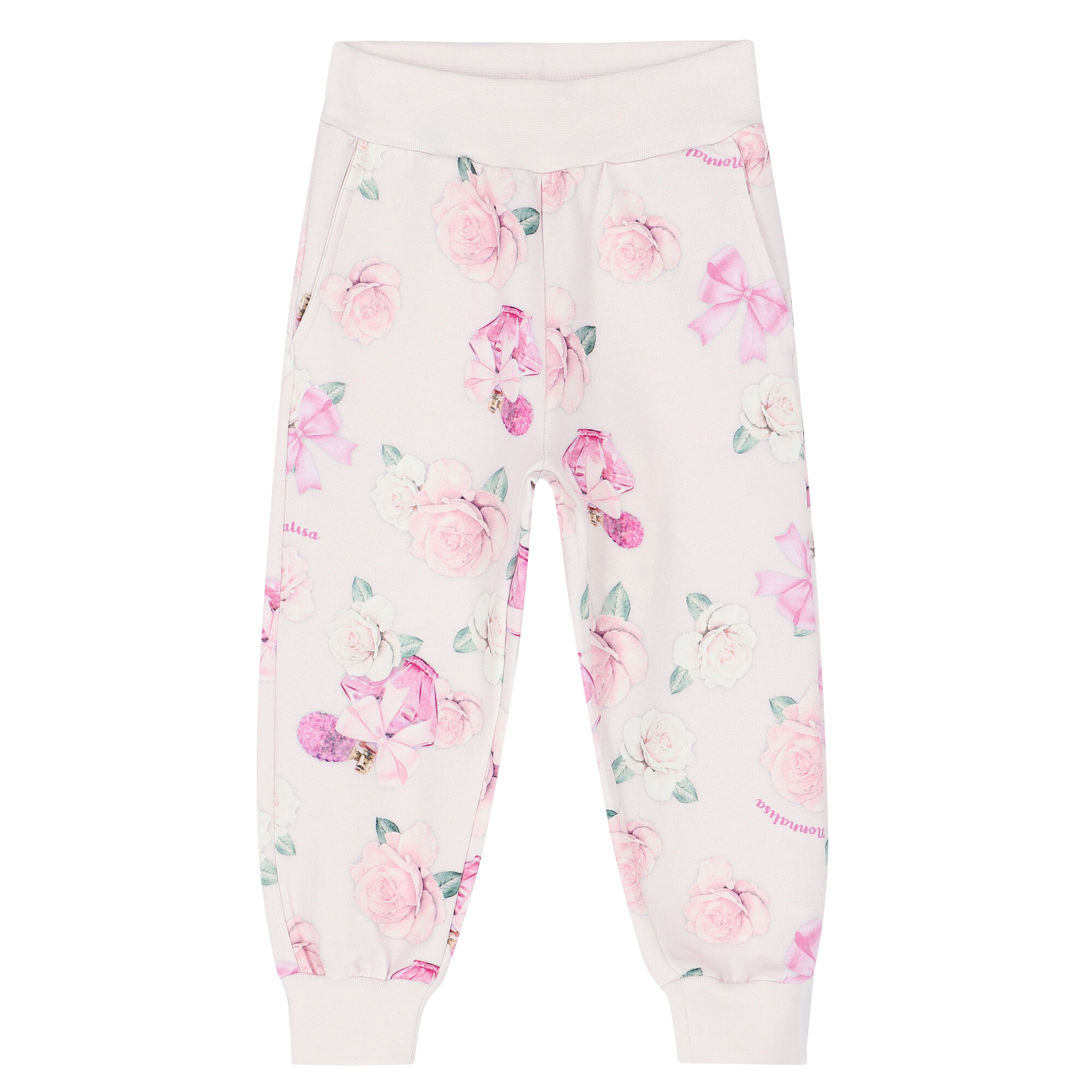 Monnalisa Younger Girls Pink Floral Jogger Junior Couture UK