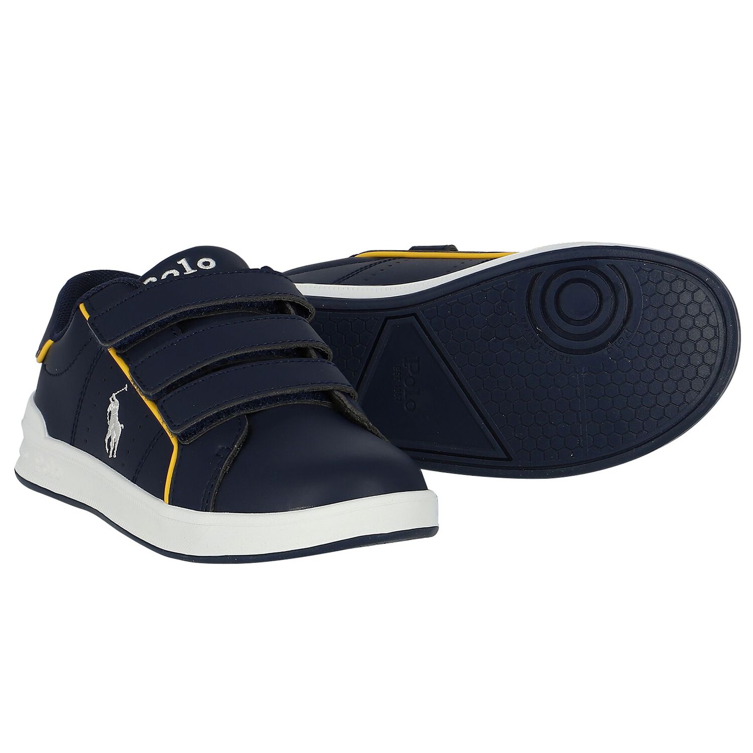 Boys Navy Blue Logo Trainers, 1, hi-res image number null