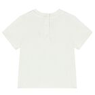 Baby Girls Ivory Teddy Bear Logo T-Shirt, 1, hi-res