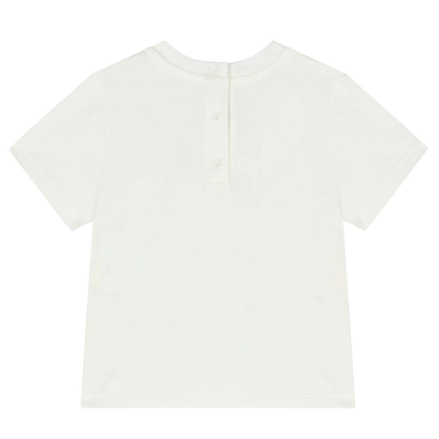 Baby Girls Ivory Teddy Bear Logo T-Shirt, 1, hi-res