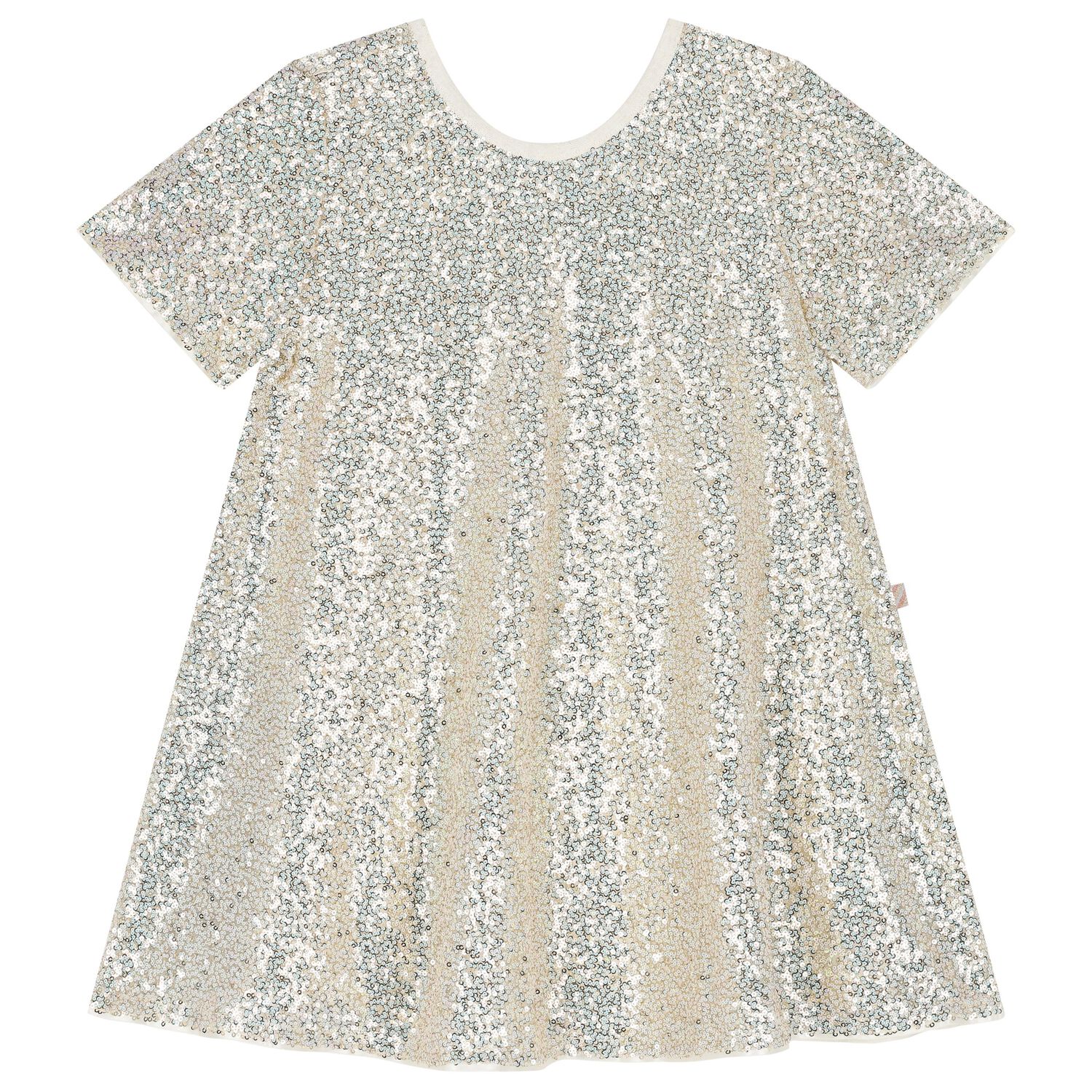 Girls Gold Sequin Dress, 1, hi-res