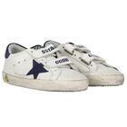 Ivory & Navy Blue Logo Trainers, 1, hi-res