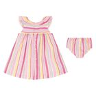 Baby Girls Multi-Coloured Striped Dress Set, 1, hi-res