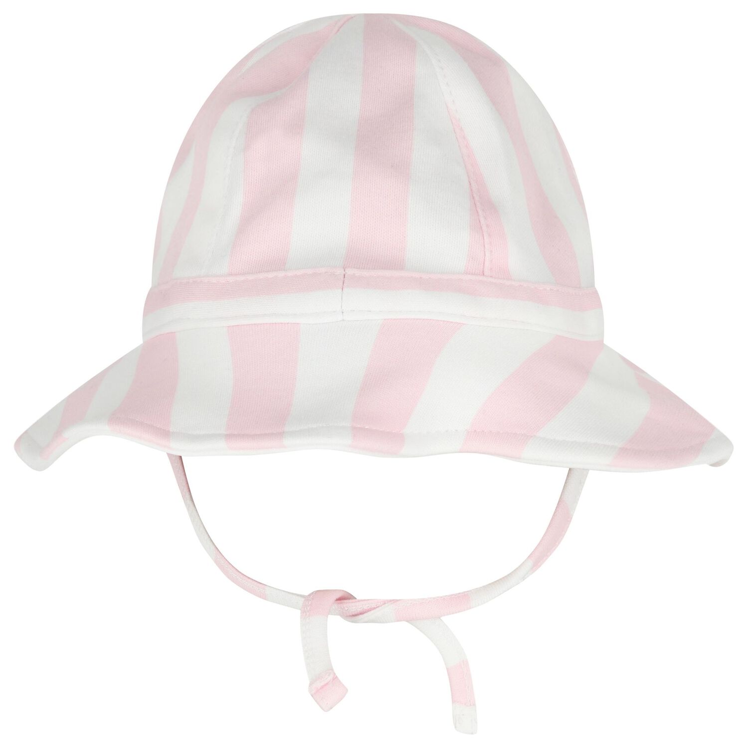 Baby Girls Pink & White Striped Hat, 1, hi-res