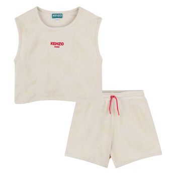 Girls Ivory Logo Shorts Set
