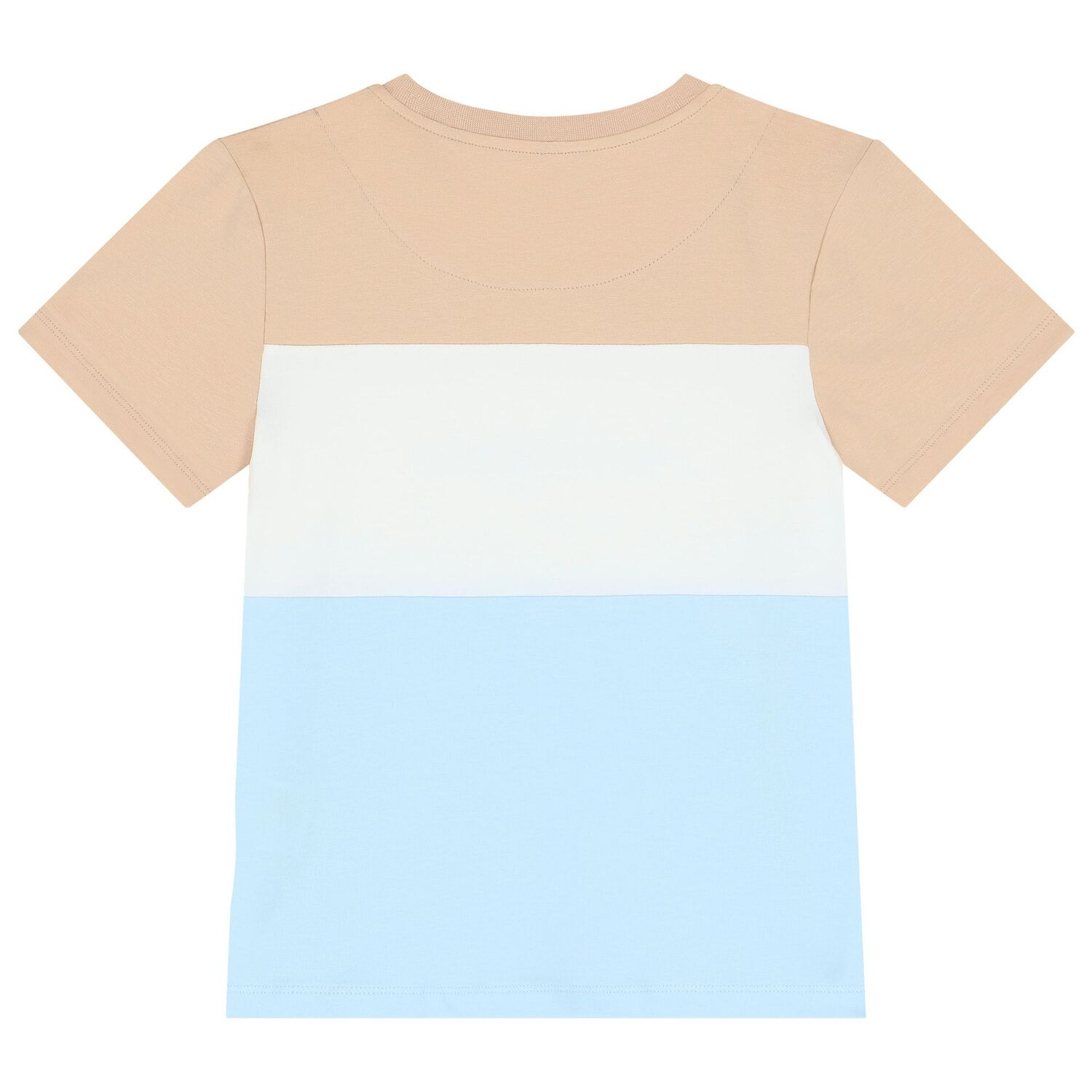 Boys Beige, White & Blue Logo Shorts Set, 1, hi-res