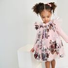 Baby Girls Pink Floral Tulle Doris Dress, 1, hi-res