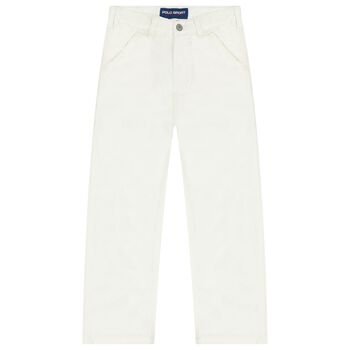 Boys White Logo Jeans