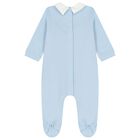 Baby Boys Ivory & Blue Babygrows ( 2-Pack ), 2, hi-res