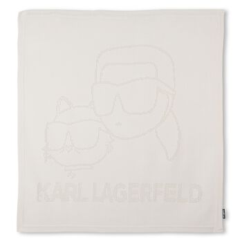 Ivory Karl & Choupette Knit Baby Blanket