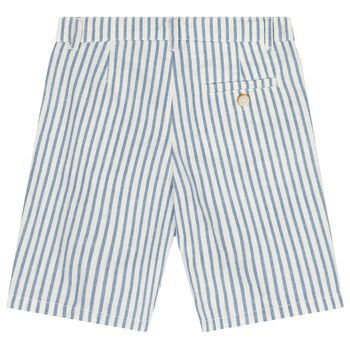 Boys Blue & Ivory Striped Shorts
