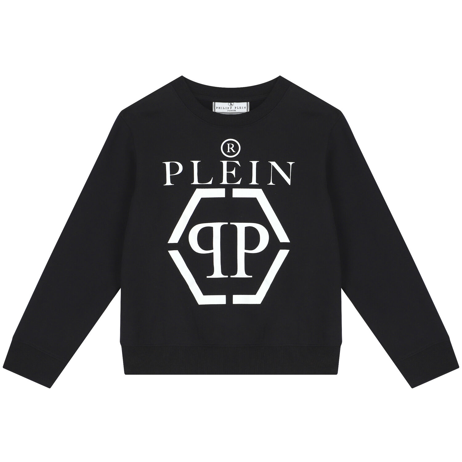 Boys Black Logo Sweatshirt, 1, hi-res