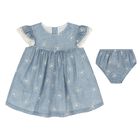 Baby Girls Blue Floral Dress Set, 1, hi-res
