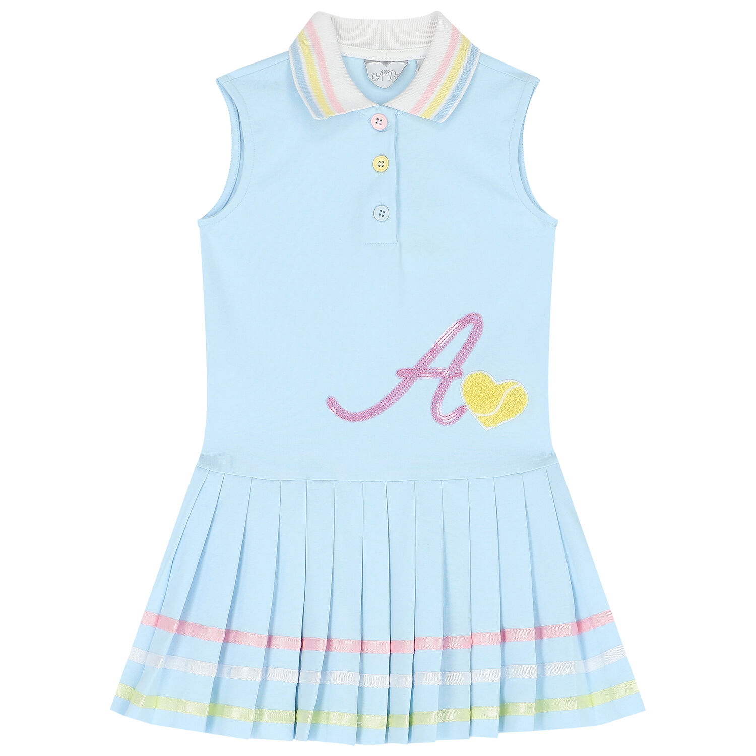 Girls Blue Tennis Dress, 1, hi-res image number null