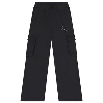 Girls Black Logo Trousers