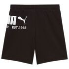 Boys Black Logo Shorts, 1, hi-res