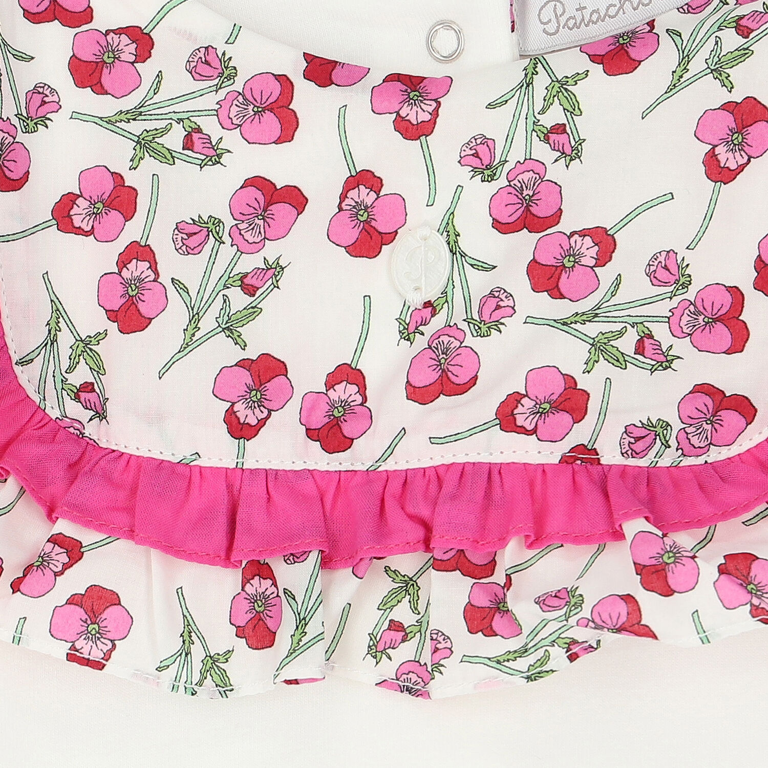 Baby Girls White & Pink Liberty Babygrow, 1, hi-res