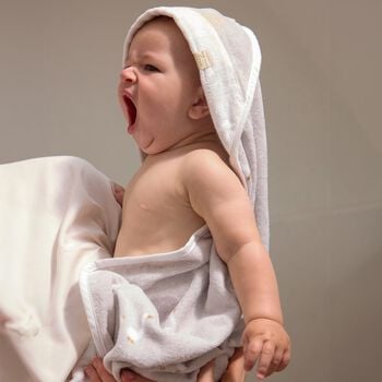 White  & Grey Hooded Towel