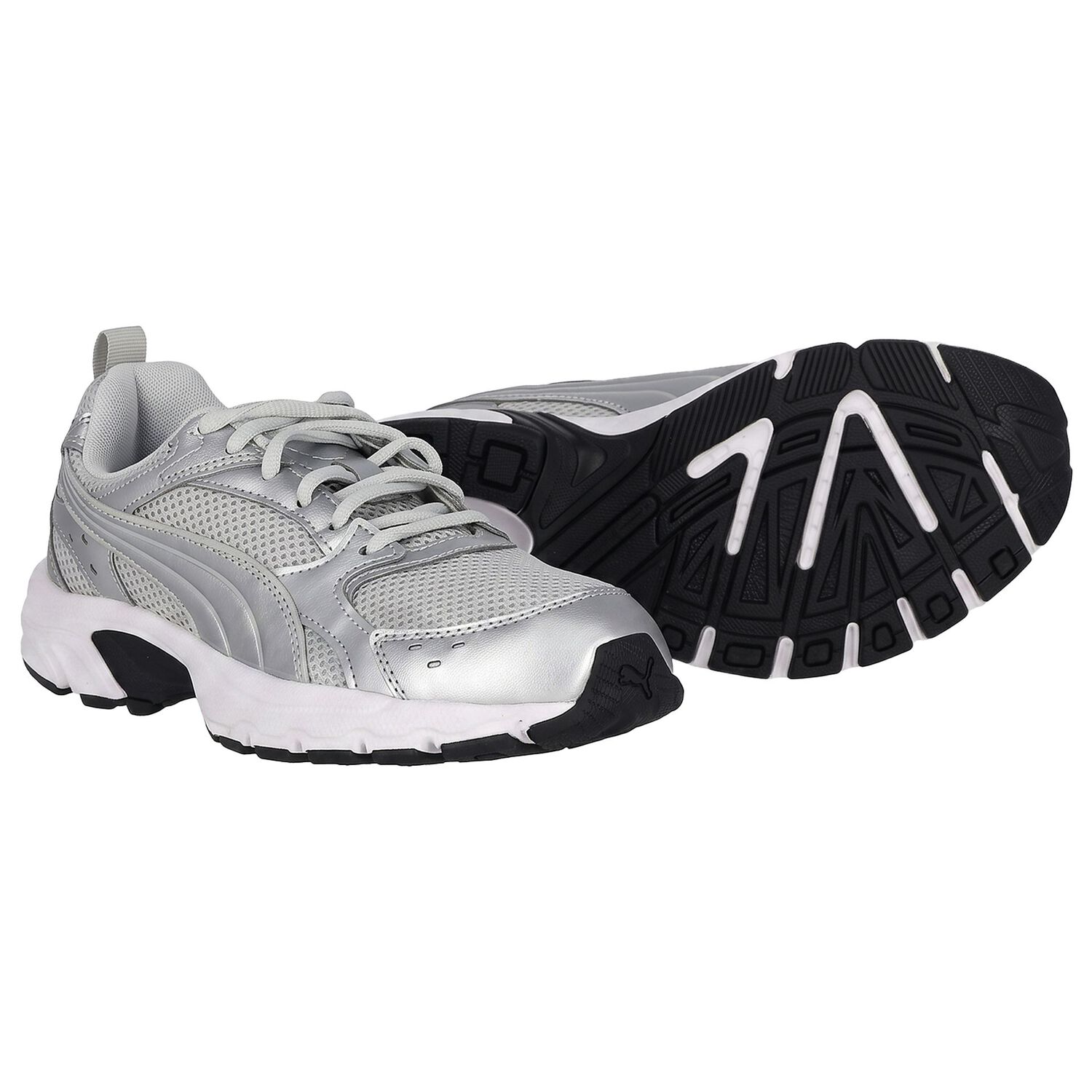 Silver Logo Milenio Tech LT Jr Trainers, 1, hi-res
