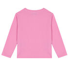 Girls Pink Logo Long Sleeve Top, 1, hi-res